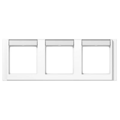 Ramka 3-krotna pozioma z polem opisowym, biały