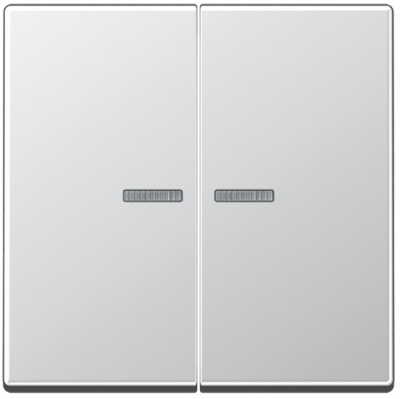 Klawisz podwójny z okienkiem do podświetlenia, aluminiowy