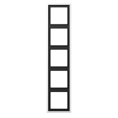 Ramka 5-krotna, biały (stal nierdzewna)