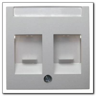 Element centralny podwójny z zasuwami chroniącymi przed kurzem z polem opisowym; śnieżnobiały; S.1/B.1/B.3/B.7 Glas Numer katalogowy: 11811909