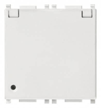 Gniazdo z bolcem 2P+E, 16A, 2M, białe z pokrywą