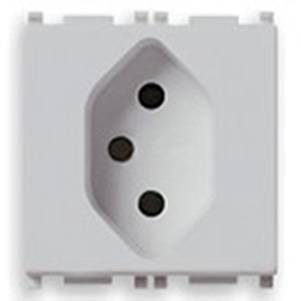 Gniazdo 2P+E, 10A, standard szwajcarski, typ 13, 2M, srebrny