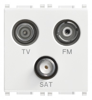 Gniazdo TV-FM_SAT, 3 wyjścia, biale