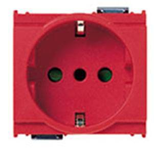 Gniazdo 2P+E, 16A, standard P30, 2M, czerwony