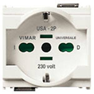 Gniazdo 2P+E, 16A, standard uniwersalny, 2M, biały