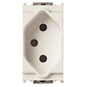 Gniazdo 2P+E, 10A, standard szwajcarski typ 13, 1M, biały