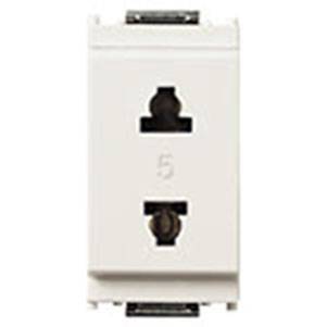 Gniazdo 2P, 15A, standard amerykański, ø4,8mm, 1M, biały
