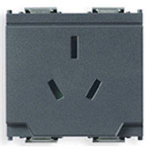 Gniazdo 2P+E, 10A, standard australijski, SICURY, 2M, antracyt