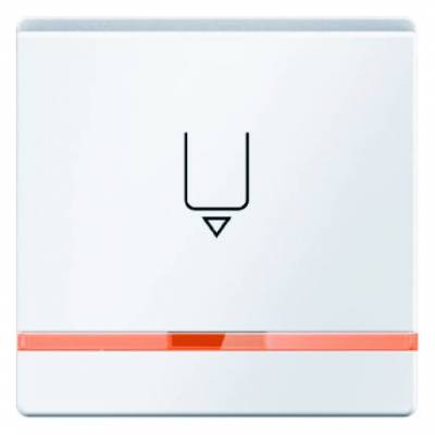 Łącznik na kartę hotelową-nasadka z nadrukiem i czerwoną soczewką; śnieżnobiały, aksamit; Q.1 Numer katalogowy: 16406089