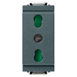 Gniazdo 2P+E, 16A, standard P17/11, 1M-zmniejszony, antracyt