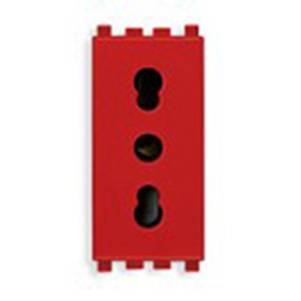 Gniazdo 2P+E, 16A, standard P17/P11, 1M, czerwony