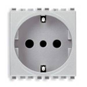 Gniazdo 2P+E, 16A, standard P30, 2M, srebrny