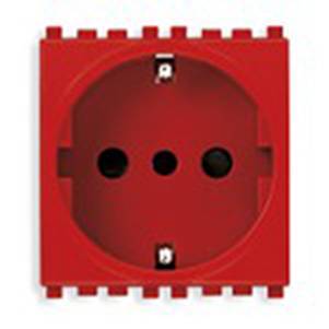 Gniazdo 2P+E, 16A, standard P30, 2M, czerwony