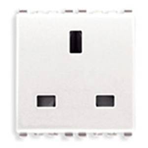 Gniazdo 2P+E, 13A, standard angielski, SICURY, 2M, biały