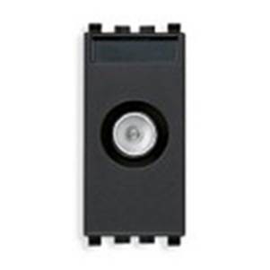 Gniazdo antenowe TV-RD-SAT, męskie, przelotowe, 10dB, 1M, antracyt