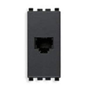 Gniazdo telefoniczne, RJ11, 1M, antracyt