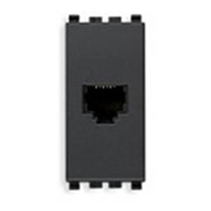 Gniazdo telefoniczne, RJ12, 1M, antracyt