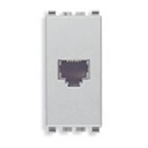 Gniazdo telefoniczne, RJ12, 1M, srebrny