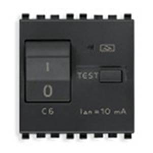 Wyłącznik różnocowo-prądowy 1P+N, 10mA, C6, 2M, antracyt