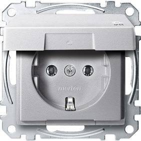 GNIAZDO SCH.+POKR, IP44, ALU, SYS. M, Kod produktu: ME-MTN2314-0460