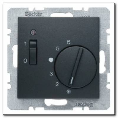 Regulator temperatury pomieszczenia 24V z zestykiem zwiernym, elementem centralnym i łącznikiem; antracyt; B.1/B.3/B.7 Glas Numer katalogowy: 20311606