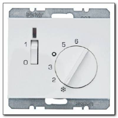 Regulator temperatury pomieszczenia 24V z zestykiem zwiernym, elementem centralnym i łącznikiem; snieżnobiały; K.1 Numer katalogowy: 20317109