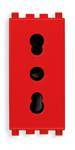Gniazdo, standard włoski P17/11, 16A, 1M, czerwone
