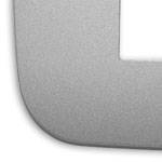 Ramka ozdobna Round, 2M-centralnie (do puszki 3M),, metal lakierowany, matowy srebrny