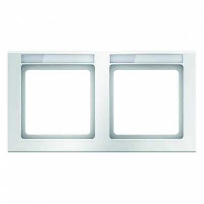 Ramka 2-krotna pozioma z polem opisowym mechanizmu; śnieżnobiały, aksamit; Q.1 Numer katalogowy: 10226099
