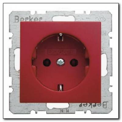 Gniazdo SCHUKO; czerwony, połysk; S.1/B.3/B.7 Glas Numer katalogowy: 47438912