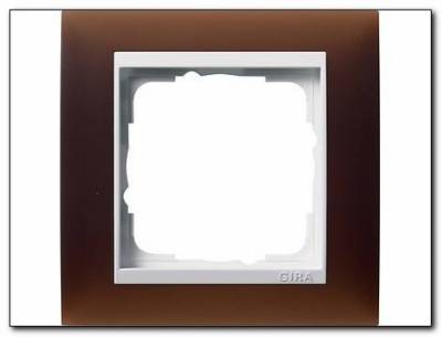 Ramka pojedyncza do białych Gira Event Opaque mat ciemnobrązowy