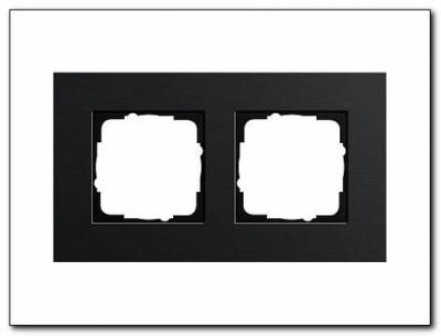 Ramka podwójna Gira Esprit aluminium czarne