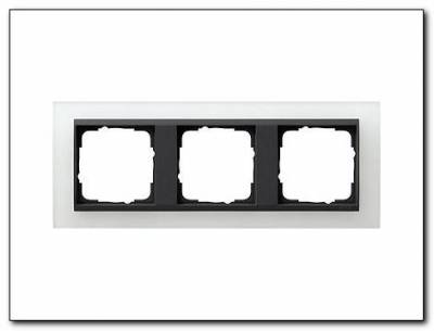 Ramka potrójna antracytowy Gira Event Opaque biały