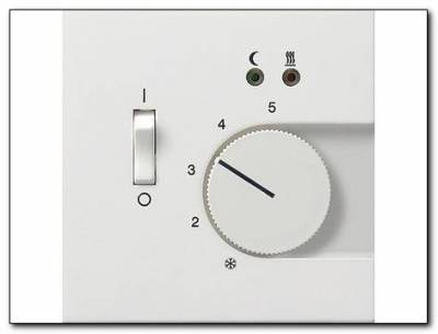 Reg. temp. 230V styk rozwierny Gira F100 biały