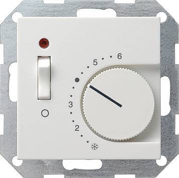 Reg. temp. 230V styk rozw+wyłącznik System 55 biały matowy