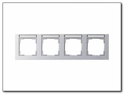 Ramka poczwórna z p.opis, poziome Gira E2 kolor alu