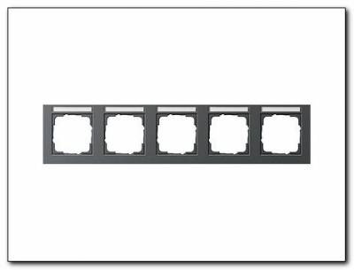 Ramka pięciokrotna z p.opis, poziome Gira E2 antracytowy