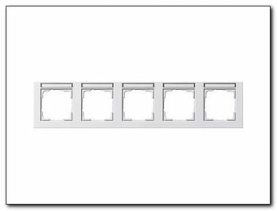 Ramka pięciokrotna z p.opis, poziome Gira E2 biały