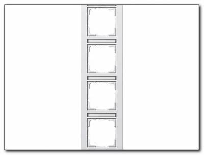 Ramka poczwórna z p.opis, pionowe Gira E2 biały matowy