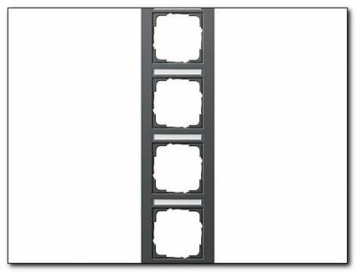 Ramka poczwórna z p.opis, pionowe Gira E2 antracytowy