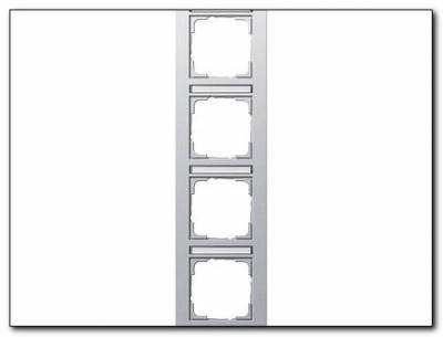 Ramka poczwórna z p.opis, pionowe Gira E2 kolor alu