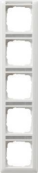 Ramka pięciokrotna z polem opisowym, pionowa System 55 biały