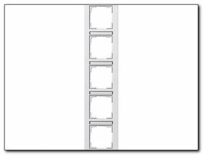 Ramka pięciokrotna z p.opis, pionowe Gira E2 biały matowy