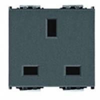 Gniazdo 2P+E, 13A, standard angielski, SICURY, 2M, antracyt