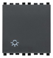 Przycisk 1P, NO, 10A, 2M, symbol lampy, antracyt