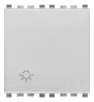 Przycisk 1P, NO, 10A, 2M, symbol lampy, srebrny