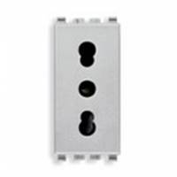 Gniazdo 2P+E, 16A, standard P17/P11, 1M, srebrny