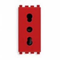 Gniazdo 2P+E, 16A, standard P17/P11, 1M, czerwony