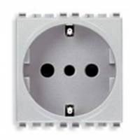 Gniazdo 2P+E, 16A, standard P30, 2M, srebrny