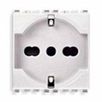 Gniazdo 2P+E, 16A, uniwersalne, 2M, biały